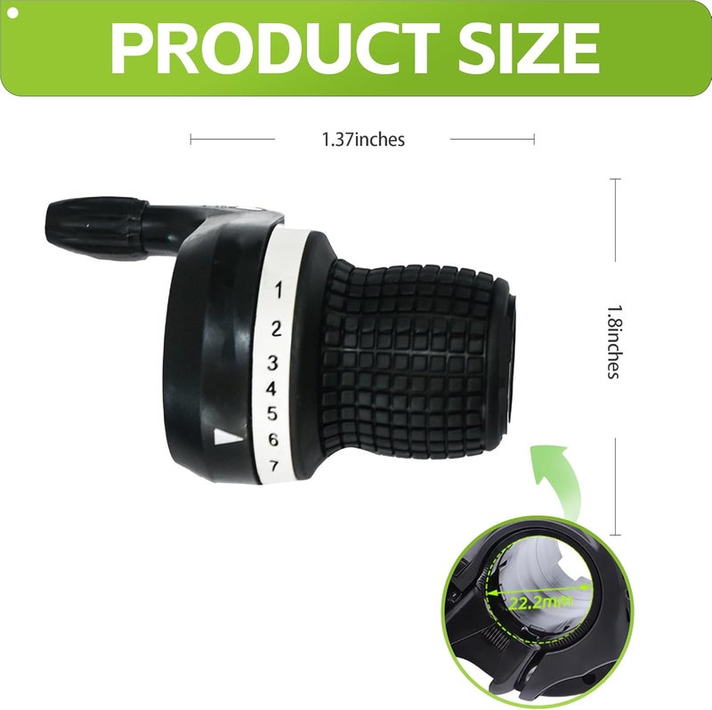 Tailcle Bicycle Twist Shifter Lever 3x7 Speed Revoshift Lever 21 Speed Twist Grip Gear for MTB Mountain Bike (3X7 Speed Bike Shifter) - Image 2